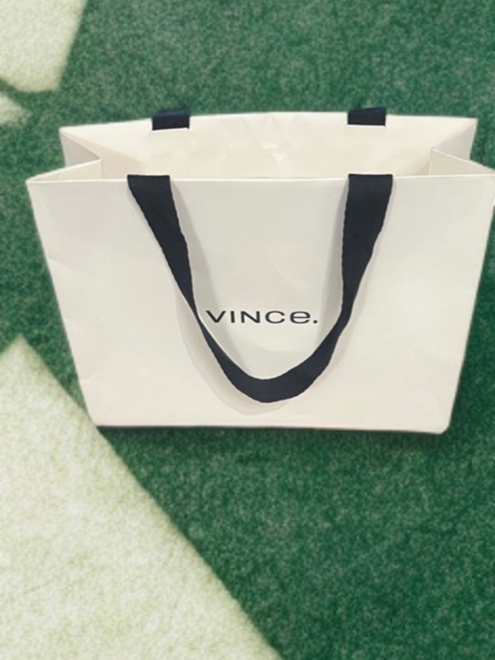 Vince Elegant White Tote with Black Straps
